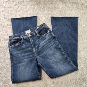 Frame Le High Flare Jeans Raw Hem Size 30